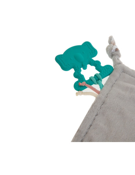 UP-bj_8581,Jucarie dentitie cu paturica pathwork Bird, BabyJem, gri