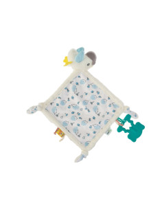 UP-bj_8582,Jucarie dentitie cu paturica pathwork Bird, BabyJem, alb