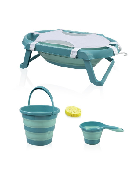 UP-bj_5964,Set cadita pliabila de baie Babyjem, 5 piese, turcoaz