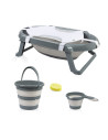 UP-bj_5965,Set cadita pliabila de baie Babyjem, 5 piese, antracit