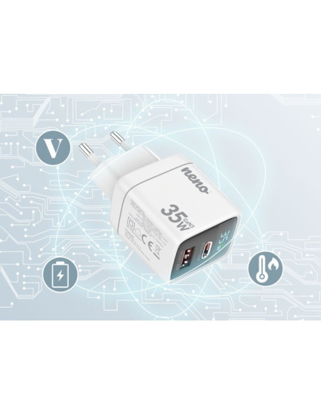 UP-NEN-DOM-LS001,Adaptor priza 35W cu incarcare rapida si protectie supracurent