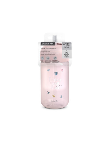 UP-8426420086745,Sticlă de apă fără picurare, Bears, 340 ml, roz, Suavinex