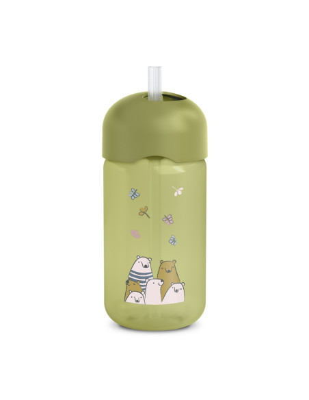 UP-8426420086752,Sticlă de apă fără picurare, Bears, 340 ml, verde, Suavinex