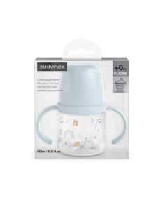 UP-8426420086981,Prima cană cu muștiuc din silicon 150 ml, +4l, Bears, albastru, Suavinex 2