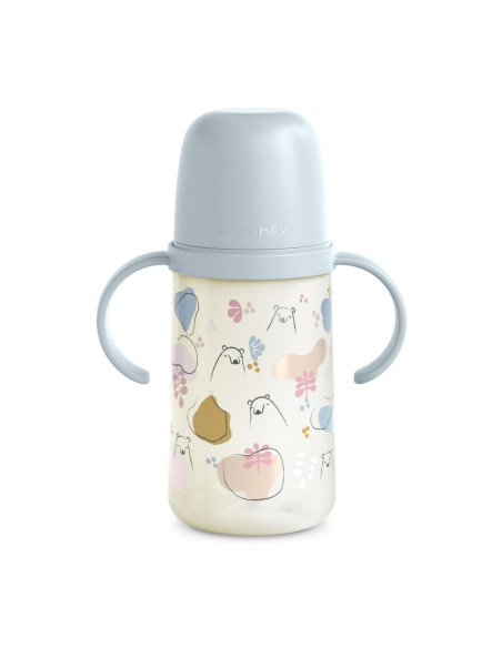 UP-8426420087018,Cana cu muștiuc din silicon, 270 ml, Bears, albastru, Suavinex