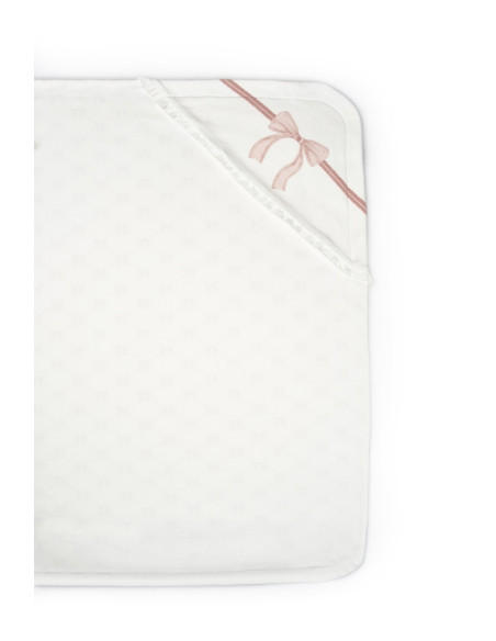 UP-BC-CSY8168,Paturica pentru nou nascut, 100% bumbac organic, Bow, BabyCosy, powder