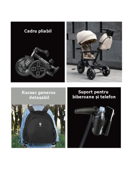 3250T7062,Tricicleta ultrapliabila Qplay Comfo Max Gri
