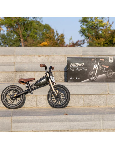 3250FED60PL,Balance bike QPlay Feduro Negru-Auriu