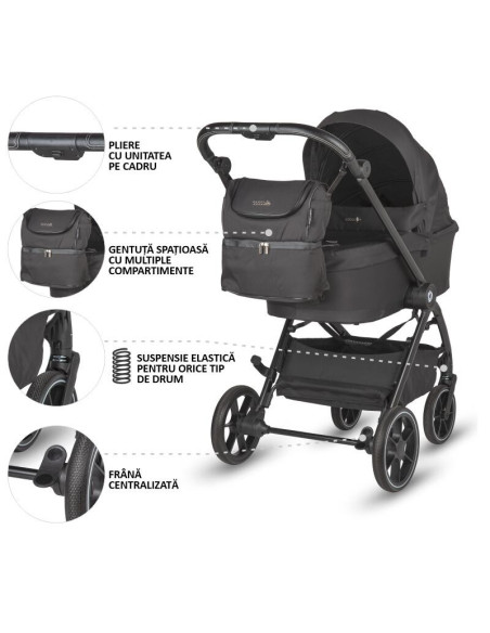 325065460324080371,Carucior modular 2in1 Coccolle Serry Jet black+ Scoica auto iSize Coccolle Knox Greystone
