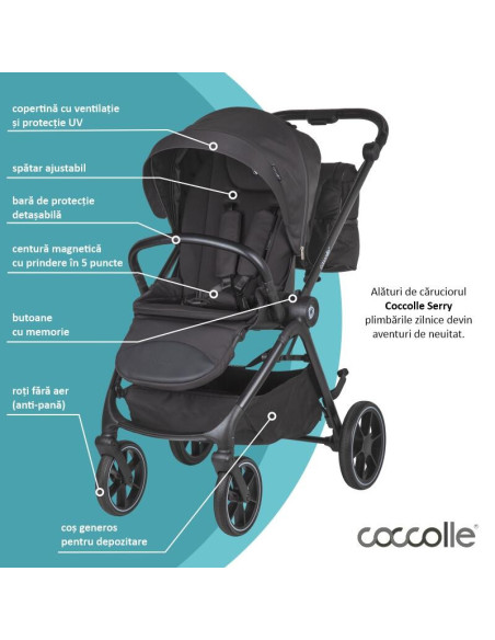 325065460324080371,Carucior modular 2in1 Coccolle Serry Jet black+ Scoica auto iSize Coccolle Knox Greystone
