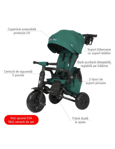 3250S70380,Tricicleta ultrapliabila Qplay Nova MAX Verde