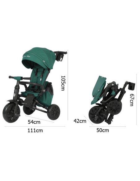 3250S70380,Tricicleta ultrapliabila Qplay Nova MAX Verde