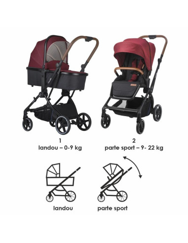 322065221325080000,Carucior modular 3in1 Coccolle Saliara Cabernet+ Scoica auto iSize Coccolle Knox Black