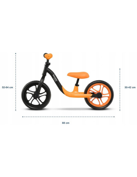 BN-LOE-ALEX_ORANGE,Bicicleta fara pedale, Lionelo, Alex, Usoara, Cu ghidon si sa reglabile, Greutate 3.3 Kg, Cu roti din spuma E