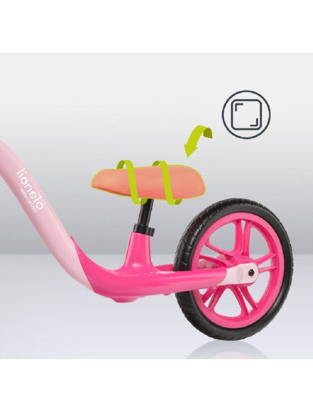BN-LOE-ALEX_BUBBLEGUM,Bicicleta fara pedale, Lionelo, Alex, Usoara, Cu ghidon si sa reglabile, Greutate 3.3 Kg, Cu roti din spum
