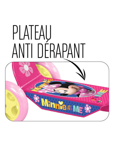BN-J100083,Trotineta, Stamp, Minnie Mouse, Cu 3 roti, Pana la 20 kg, Cu platforma antiderapanta, Cadru din otel, Roti din PVC, G