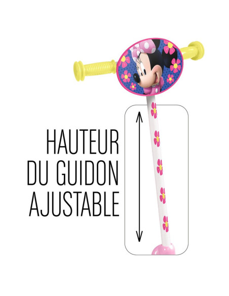 BN-J100083,Trotineta, Stamp, Minnie Mouse, Cu 3 roti, Pana la 20 kg, Cu platforma antiderapanta, Cadru din otel, Roti din PVC, G