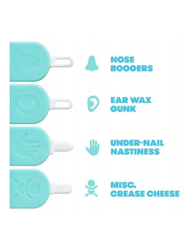 BN-FRI13,Dispozitiv de curatare, Fridababy, Multifunctional, Cu 4 capete, Pentru unghii, mucoasa nazala, urechi si alte parti al