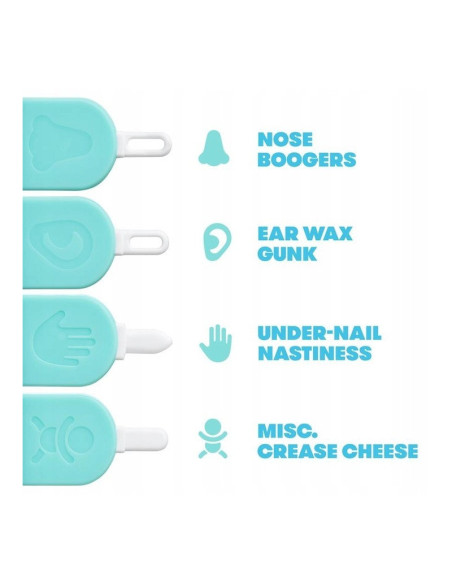 BN-FRI13,Dispozitiv de curatare, Fridababy, Multifunctional, Cu 4 capete, Pentru unghii, mucoasa nazala, urechi si alte parti al