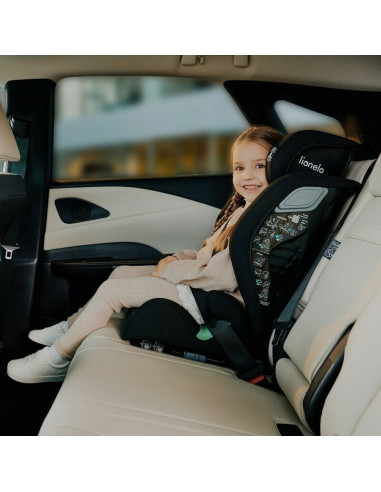 BN-LO-IGO_I-SIZE_BLACK_CARBON,Scaun auto, Lionelo, i-Size Igo, 100- 150 cm, Cu isofix, Protectie laterala, Ajustare spatar in 2 