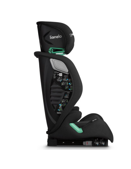 BN-LO-IGO_I-SIZE_BLACK_CARBON,Scaun auto, Lionelo, i-Size Igo, 100- 150 cm, Cu isofix, Protectie laterala, Ajustare spatar in 2 