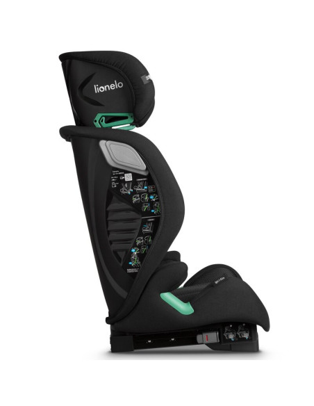BN-LO-IGO_I-SIZE_BLACK_CARBON,Scaun auto, Lionelo, i-Size Igo, 100- 150 cm, Cu isofix, Protectie laterala, Ajustare spatar in 2 