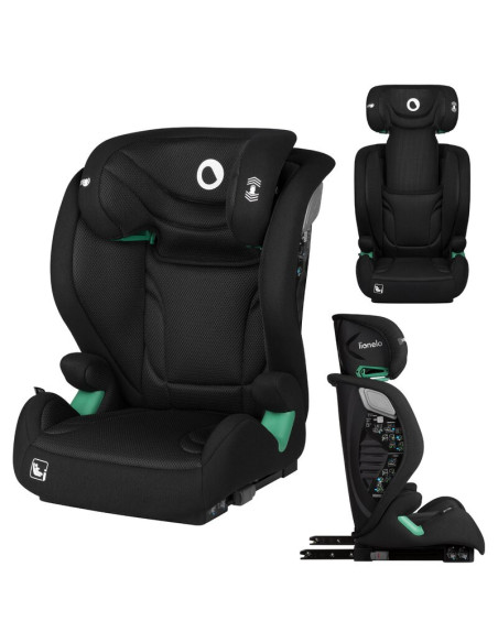 BN-LO-IGO_I-SIZE_BLACK_CARBON,Scaun auto, Lionelo, i-Size Igo, 100- 150 cm, Cu isofix, Protectie laterala, Ajustare spatar in 2 