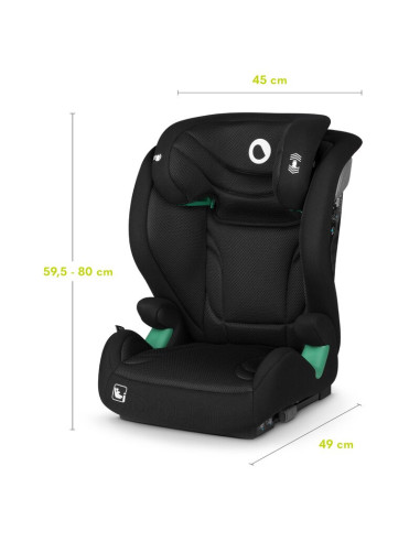 BN-LO-IGO_I-SIZE_BLACK_CARBON,Scaun auto, Lionelo, i-Size Igo, 100- 150 cm, Cu isofix, Protectie laterala, Ajustare spatar in 2 