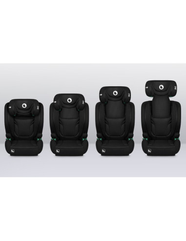 BN-LO-IGO_I-SIZE_BLACK_CARBON,Scaun auto, Lionelo, i-Size Igo, 100- 150 cm, Cu isofix, Protectie laterala, Ajustare spatar in 2 