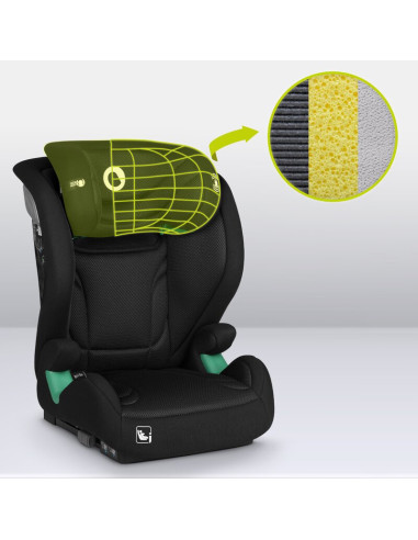 BN-LO-IGO_I-SIZE_BLACK_CARBON,Scaun auto, Lionelo, i-Size Igo, 100- 150 cm, Cu isofix, Protectie laterala, Ajustare spatar in 2 
