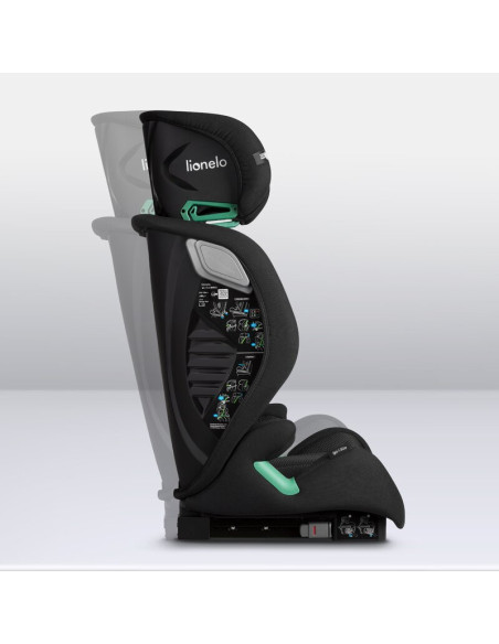 BN-LO-IGO_I-SIZE_BLACK_CARBON,Scaun auto, Lionelo, i-Size Igo, 100- 150 cm, Cu isofix, Protectie laterala, Ajustare spatar in 2 