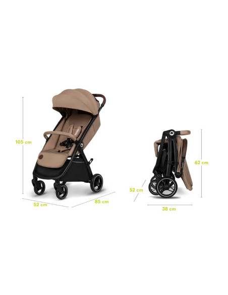 BN-LO-INGRID_BEIGE_SAND,Carucior sport, Lionelo, Ingrid, Capotina impermeabila cu filtru UPF50+, Pana la 22 Kg, Spatar reglabil 