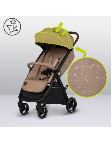 BN-LO-INGRID_BEIGE_SAND,Carucior sport, Lionelo, Ingrid, Capotina impermeabila cu filtru UPF50+, Pana la 22 Kg, Spatar reglabil 