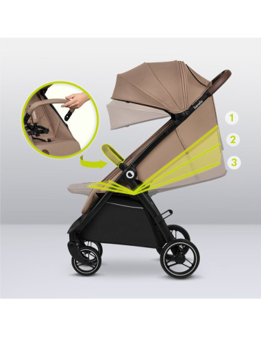 BN-LO-INGRID_BEIGE_SAND,Carucior sport, Lionelo, Ingrid, Capotina impermeabila cu filtru UPF50+, Pana la 22 Kg, Spatar reglabil 