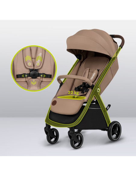 BN-LO-INGRID_BEIGE_SAND,Carucior sport, Lionelo, Ingrid, Capotina impermeabila cu filtru UPF50+, Pana la 22 Kg, Spatar reglabil 