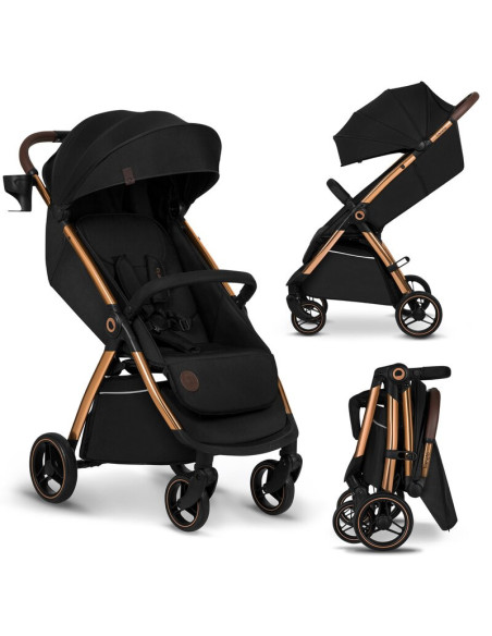 BN-LO-INGRID_BLACK_ONYX,Carucior sport, Lionelo, Ingrid, Capotina impermeabila cu filtru UPF50+, Pana la 22 Kg, Spatar reglabil 