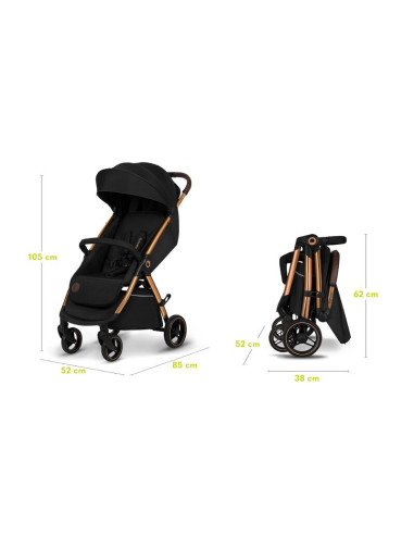 BN-LO-INGRID_BLACK_ONYX,Carucior sport, Lionelo, Ingrid, Capotina impermeabila cu filtru UPF50+, Pana la 22 Kg, Spatar reglabil 