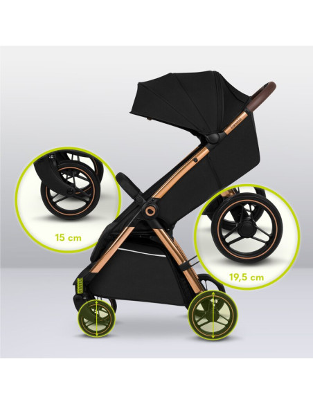 BN-LO-INGRID_BLACK_ONYX,Carucior sport, Lionelo, Ingrid, Capotina impermeabila cu filtru UPF50+, Pana la 22 Kg, Spatar reglabil 