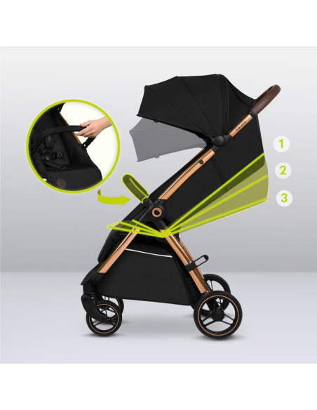 BN-LO-INGRID_BLACK_ONYX,Carucior sport, Lionelo, Ingrid, Capotina impermeabila cu filtru UPF50+, Pana la 22 Kg, Spatar reglabil 