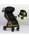 BN-LO-INGRID_BLACK_ONYX,Carucior sport, Lionelo, Ingrid, Capotina impermeabila cu filtru UPF50+, Pana la 22 Kg, Spatar reglabil