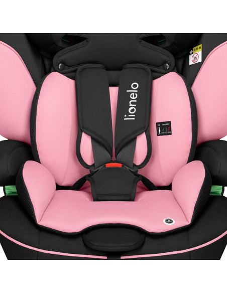 BN-LO-LEVI_I-SIZE_PINK_BABY,Scaun auto, Lionelo, Levi i-Size, Universal, Instalare FWF, Cu tetiera reglabila in 10 pozitii, Cu s
