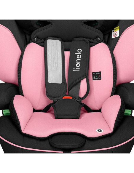 BN-LO-LEVI_I-SIZE_PINK_BABY,Scaun auto, Lionelo, Levi i-Size, Universal, Instalare FWF, Cu tetiera reglabila in 10 pozitii, Cu s