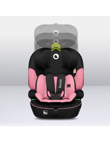 BN-LO-LEVI_I-SIZE_PINK_BABY,Scaun auto, Lionelo, Levi i-Size, Universal, Instalare FWF, Cu tetiera reglabila in 10 pozitii, Cu s