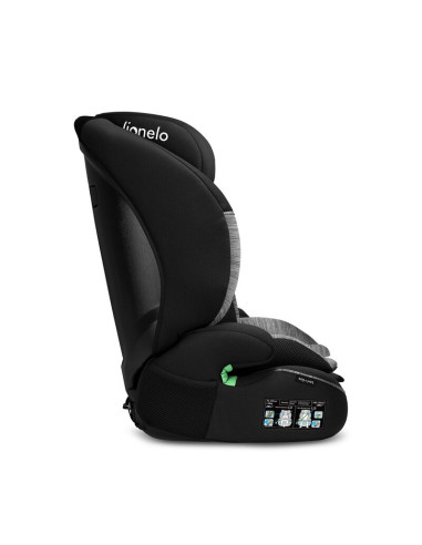 BN-LO-LEVI_I-SIZE_BLACK_GREY,Scaun auto, Lionelo, Levi i-Size, Universal, Instalare FWF, Cu tetiera reglabila in 10 pozitii, Cu 