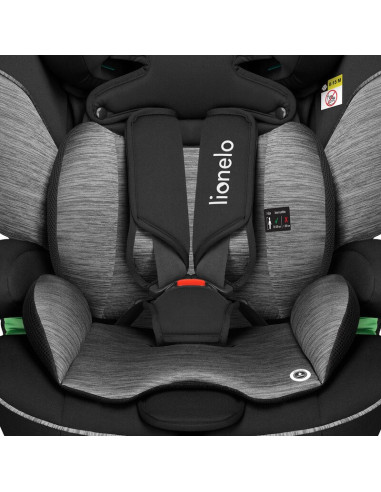 BN-LO-LEVI_I-SIZE_BLACK_GREY,Scaun auto, Lionelo, Levi i-Size, Universal, Instalare FWF, Cu tetiera reglabila in 10 pozitii, Cu 