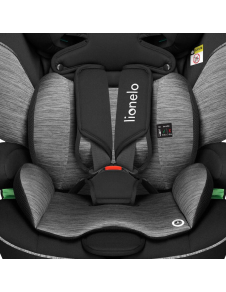 BN-LO-LEVI_I-SIZE_BLACK_GREY,Scaun auto, Lionelo, Levi i-Size, Universal, Instalare FWF, Cu tetiera reglabila in 10 pozitii, Cu 