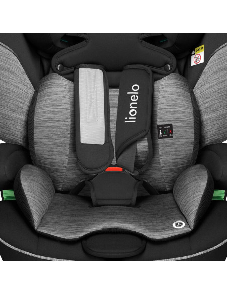 BN-LO-LEVI_I-SIZE_BLACK_GREY,Scaun auto, Lionelo, Levi i-Size, Universal, Instalare FWF, Cu tetiera reglabila in 10 pozitii, Cu 