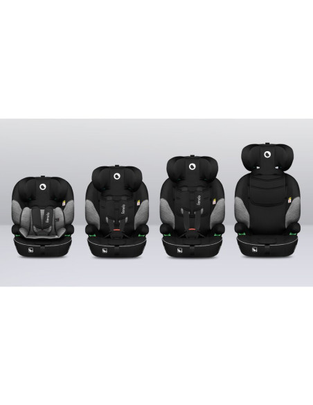 BN-LO-LEVI_I-SIZE_BLACK_GREY,Scaun auto, Lionelo, Levi i-Size, Universal, Instalare FWF, Cu tetiera reglabila in 10 pozitii, Cu 