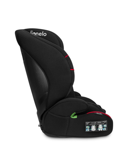 BN-LO-LEVI_I-SIZE_SPORTY_BLACK,Scaun auto, Lionelo, Levi i-Size, Universal, Instalare FWF, Cu tetiera reglabila in 10 pozitii, C