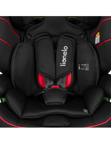 BN-LO-LEVI_I-SIZE_SPORTY_BLACK,Scaun auto, Lionelo, Levi i-Size, Universal, Instalare FWF, Cu tetiera reglabila in 10 pozitii, C